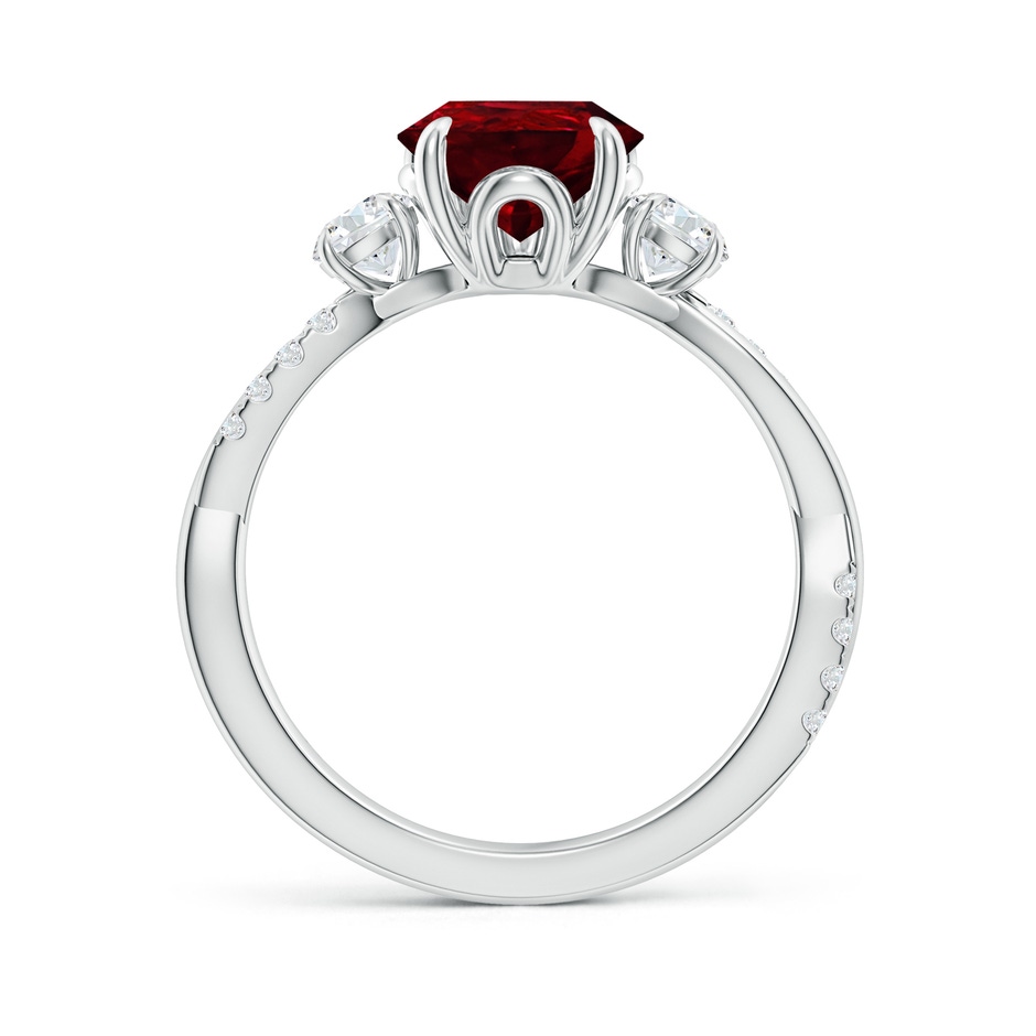 10x8mm AAAA Three Stone Pear Ruby & Diamond Engagement Ring in P950 Platinum side 199