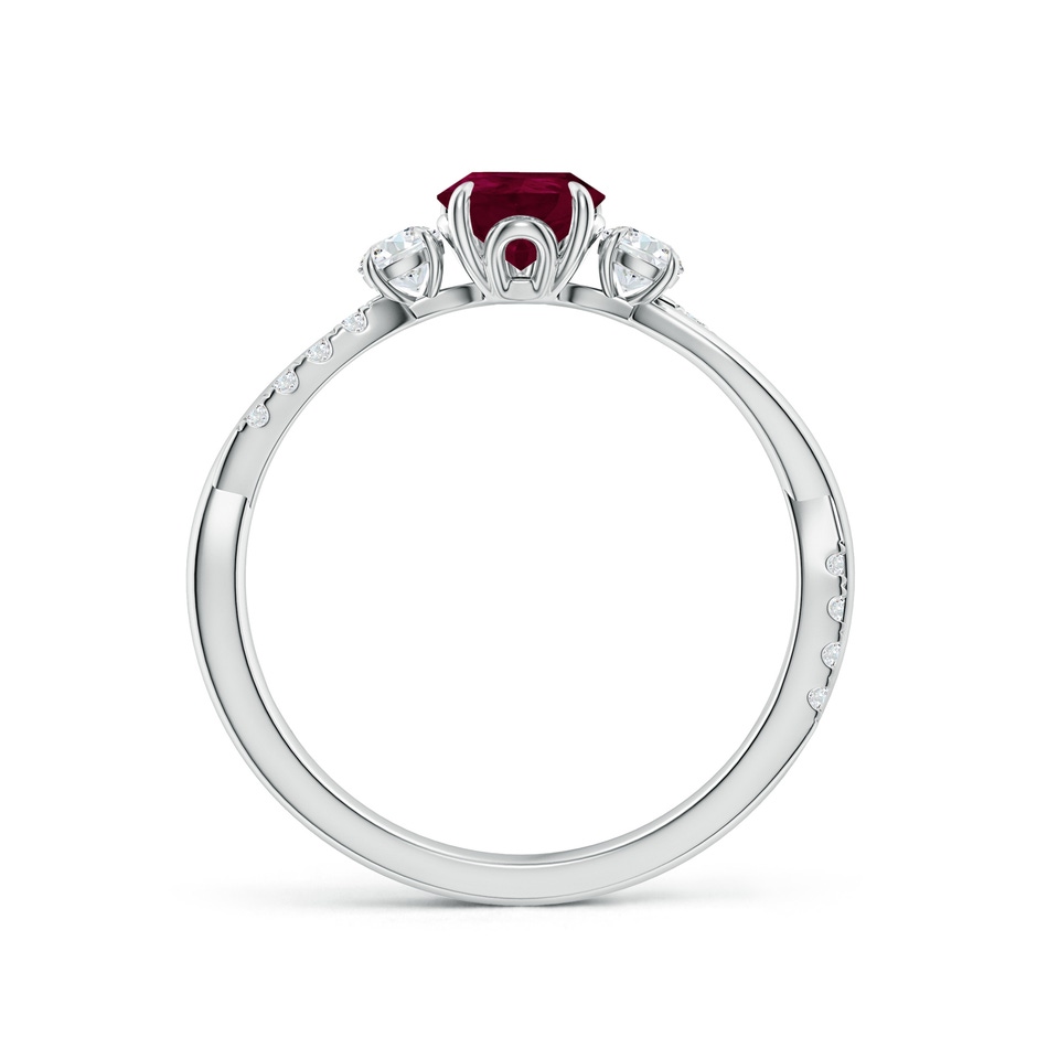 7x5mm A Three Stone Pear Ruby & Diamond Engagement Ring in White Gold side 199