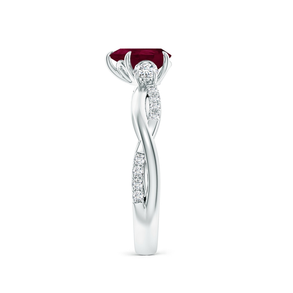 7x5mm A Three Stone Pear Ruby & Diamond Engagement Ring in White Gold side 299