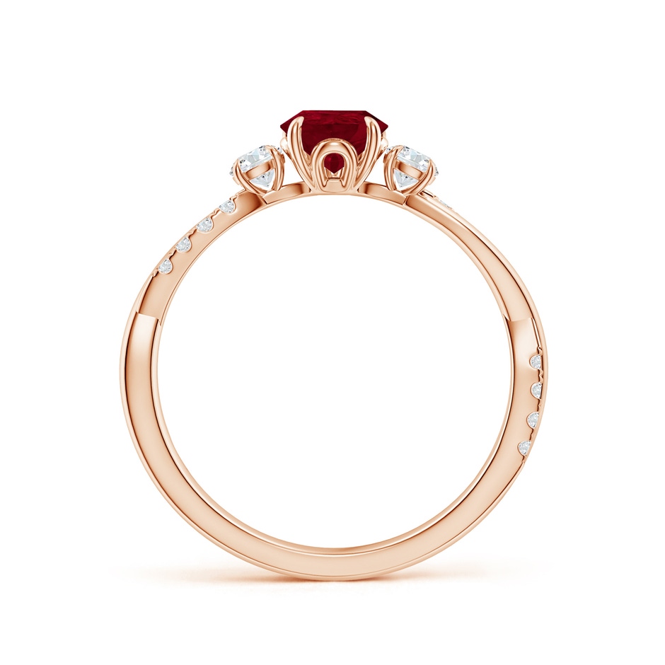 7x5mm AA Three Stone Pear Ruby & Diamond Engagement Ring in Rose Gold side 199