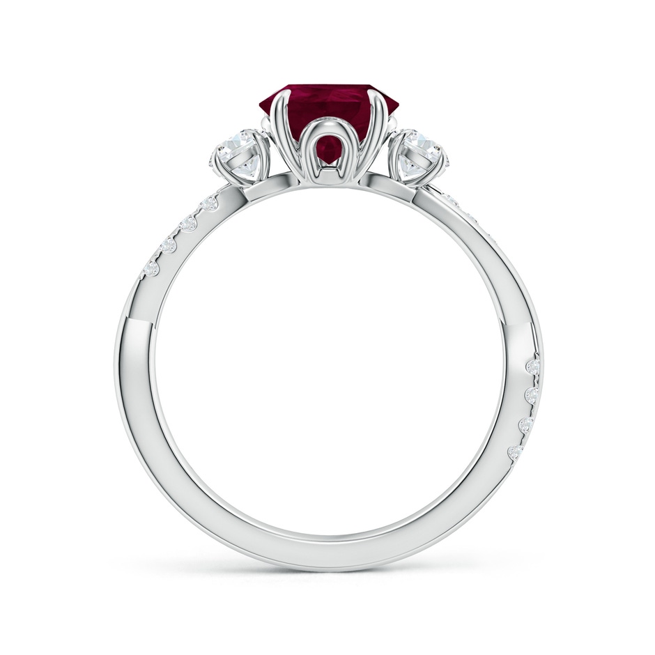 9x7mm A Three Stone Pear Ruby & Diamond Engagement Ring in White Gold side 199
