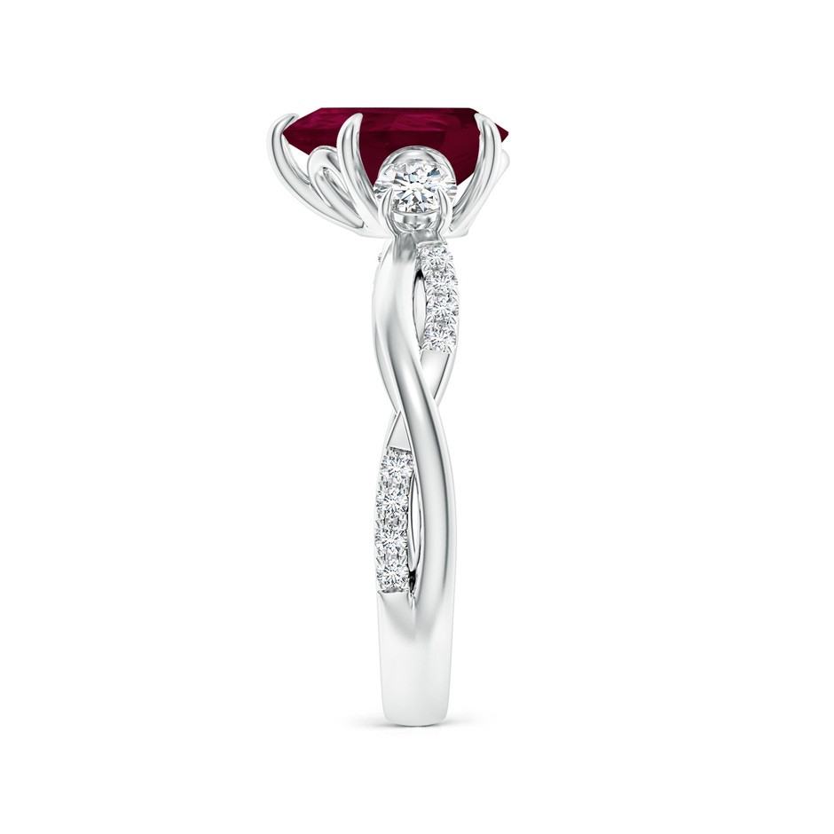 9x7mm A Three Stone Pear Ruby & Diamond Engagement Ring in White Gold side 299