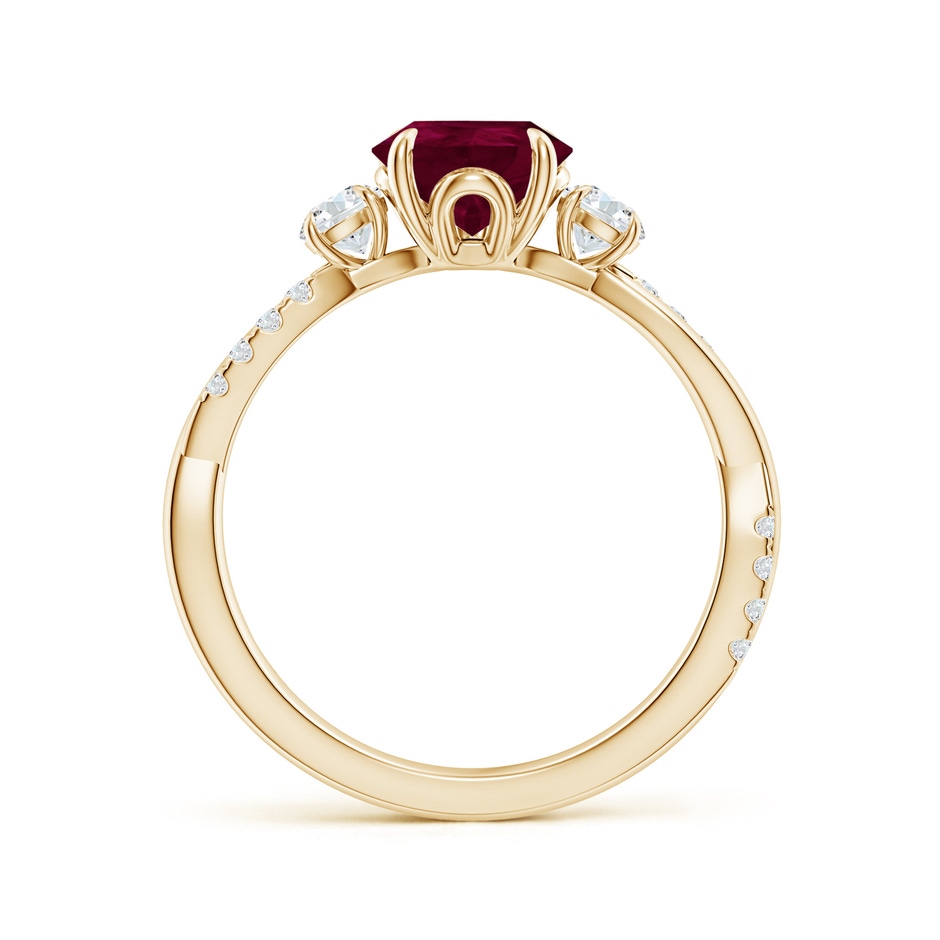 9x7mm A Three Stone Pear Ruby & Diamond Engagement Ring in Yellow Gold side 199