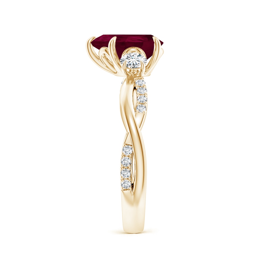 9x7mm A Three Stone Pear Ruby & Diamond Engagement Ring in Yellow Gold side 299
