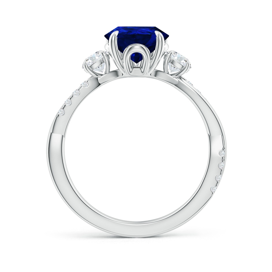 10x8mm Lab-Grown Three Stone Pear Blue Sapphire & Diamond Engagement Ring in White Gold side 199