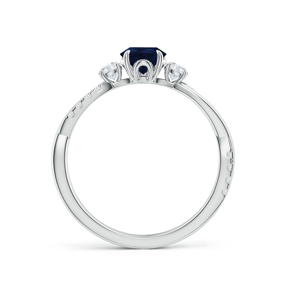 7x5mm A Three Stone Pear Blue Sapphire & Diamond Engagement Ring in White Gold side 199