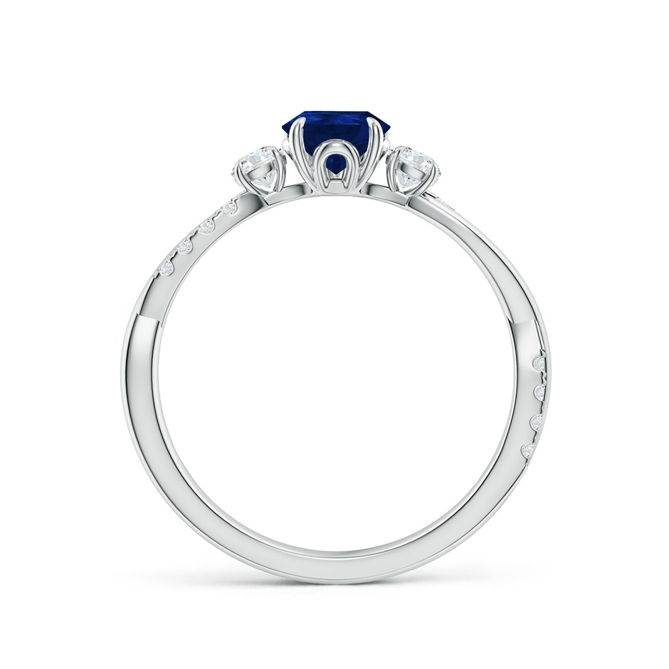 7x5mm AA Three Stone Pear Blue Sapphire & Diamond Engagement Ring in White Gold side 199