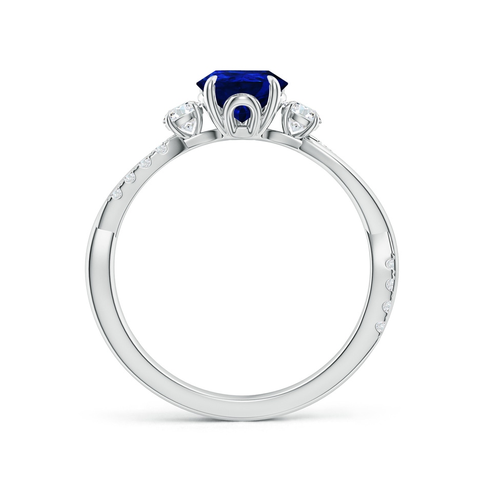 8x6mm Lab-Grown Three Stone Pear Blue Sapphire & Diamond Engagement Ring in 9K White Gold side 199
