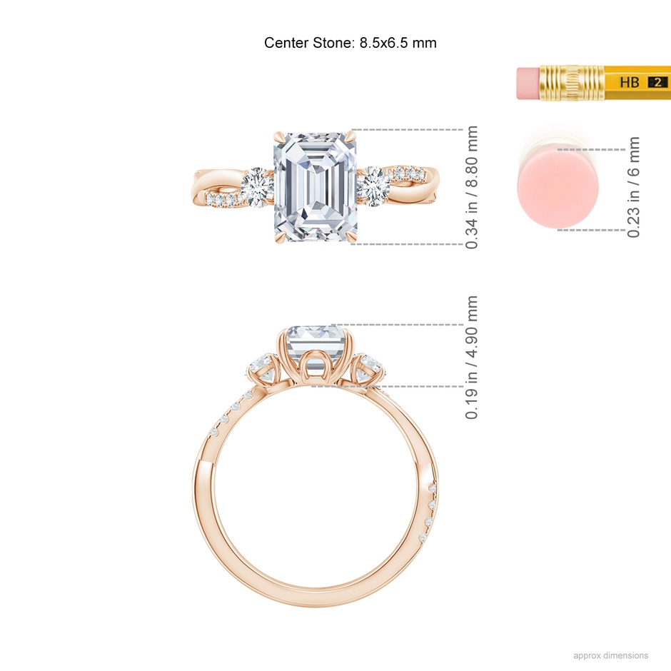 8.5x6.5mm GVS2 SR4543D-RGE-GVS2-8.5x6.5 in 18K Rose Gold ruler
