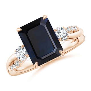 Emerald Cut A Blue Sapphire