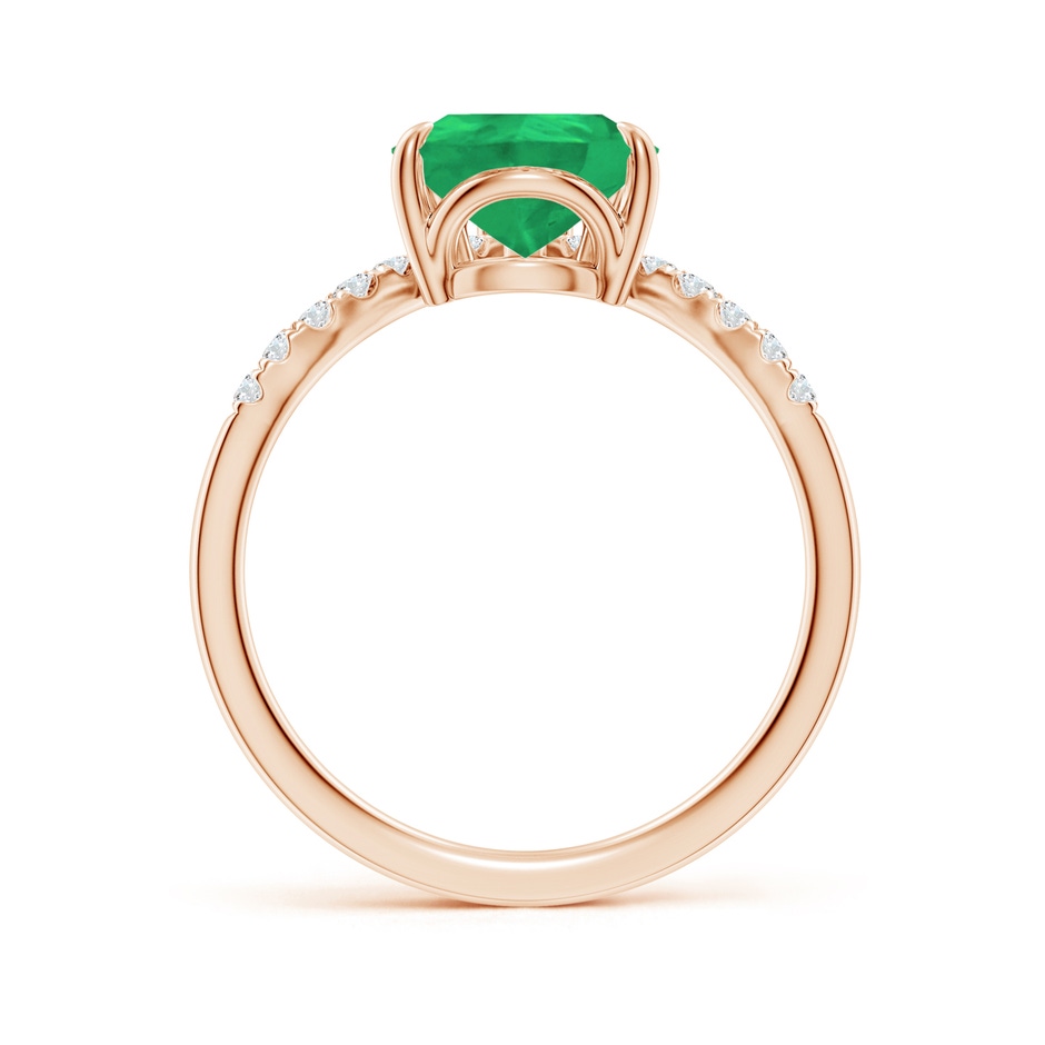 10x8mm A Pear Emerald and Diamond Chevron Engagement Ring in Rose Gold side 199