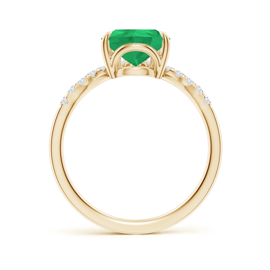 10x8mm A Pear Emerald and Diamond Chevron Engagement Ring in Yellow Gold side 199