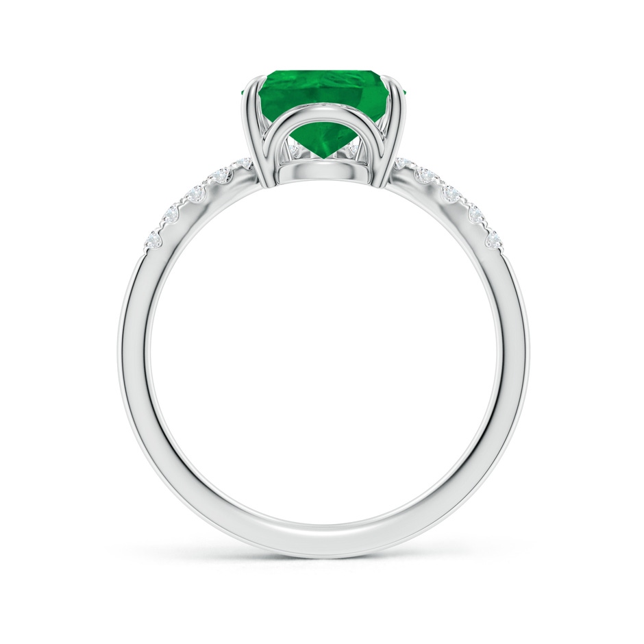10x8mm AA Pear Emerald and Diamond Chevron Engagement Ring in P950 Platinum side 199