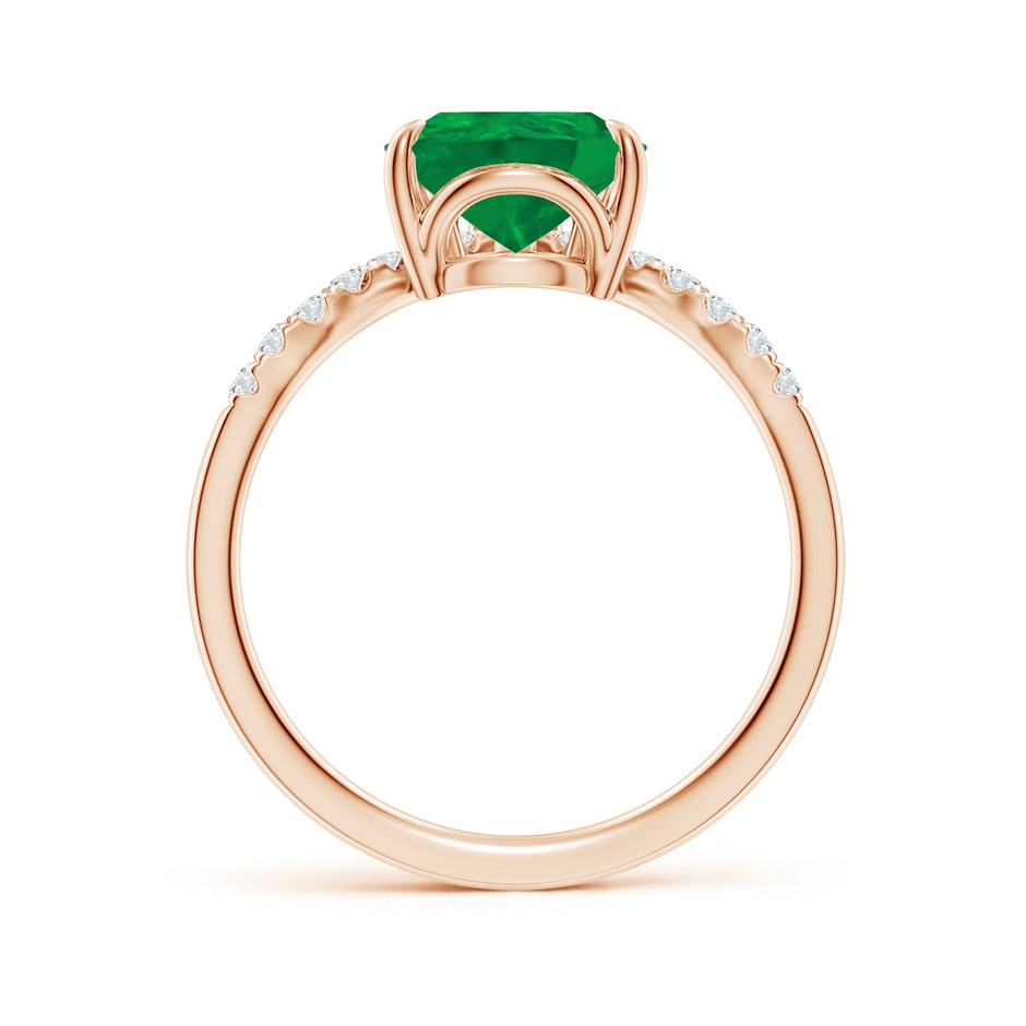 10x8mm AA Pear Emerald and Diamond Chevron Engagement Ring in Rose Gold side 199