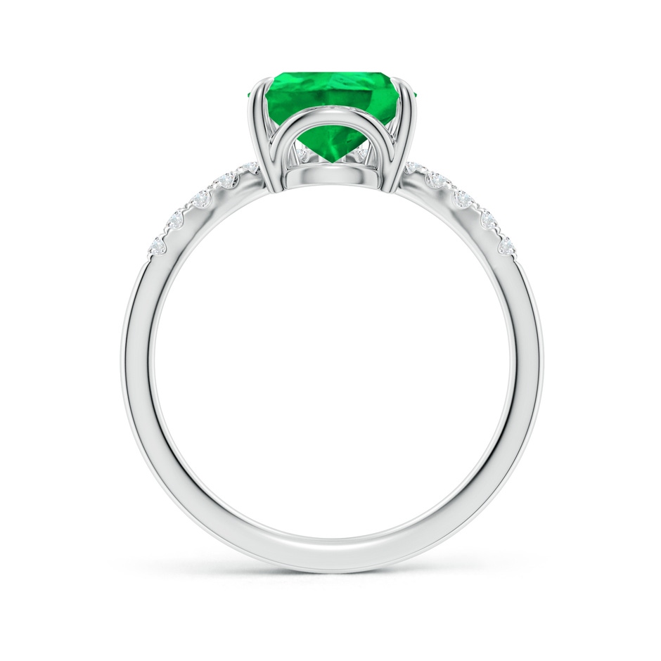 10x8mm AAA Pear Emerald and Diamond Chevron Engagement Ring in P950 Platinum side 199