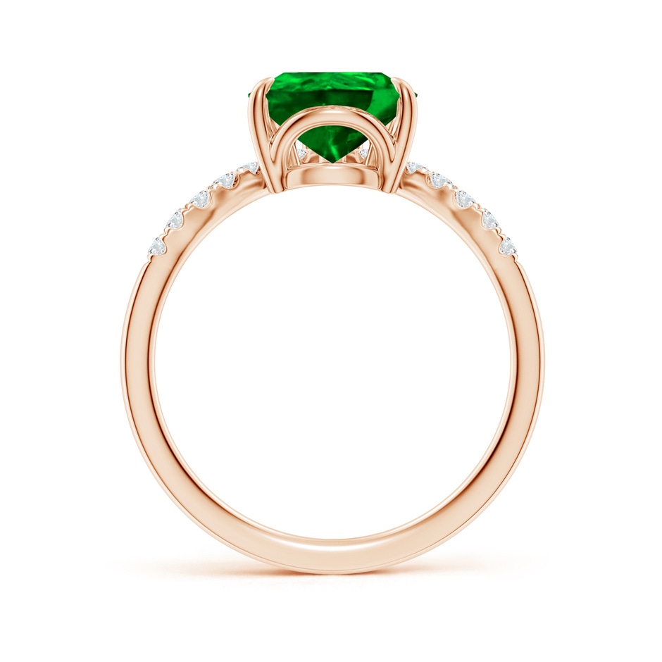 10x8mm AAAA Pear Emerald and Diamond Chevron Engagement Ring in 18K Rose Gold side 199