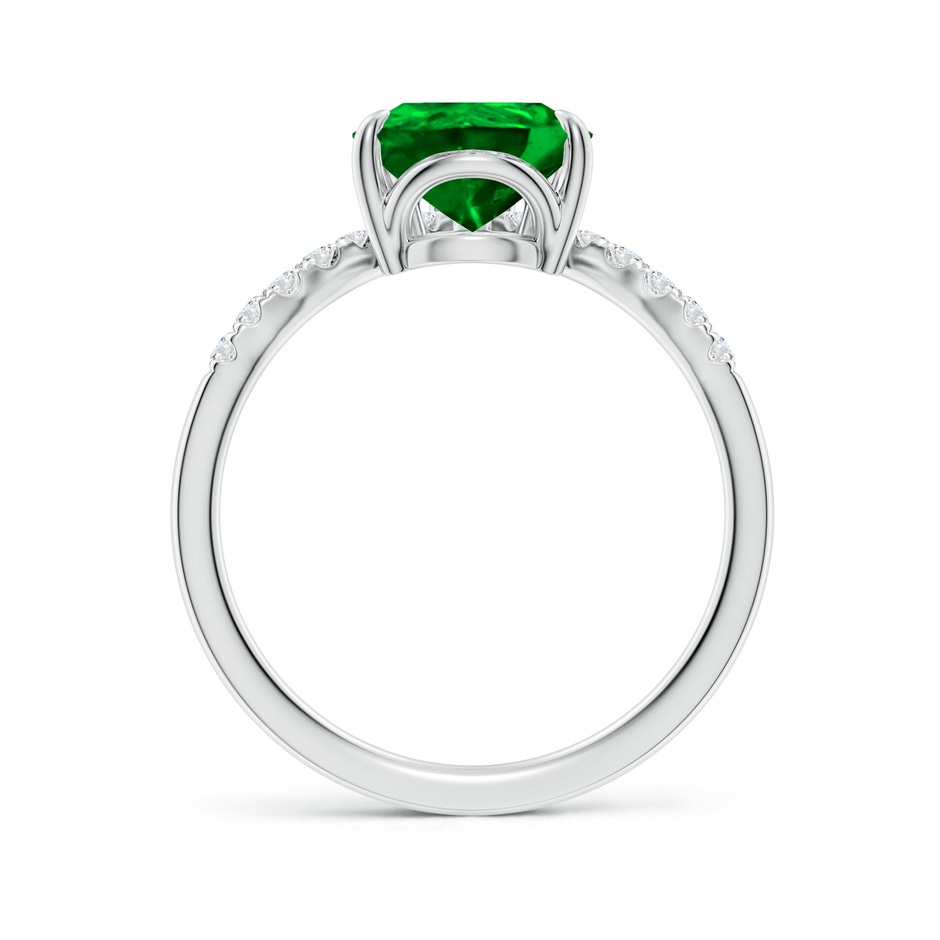 10x8mm AAAA Pear Emerald and Diamond Chevron Engagement Ring in P950 Platinum side 199