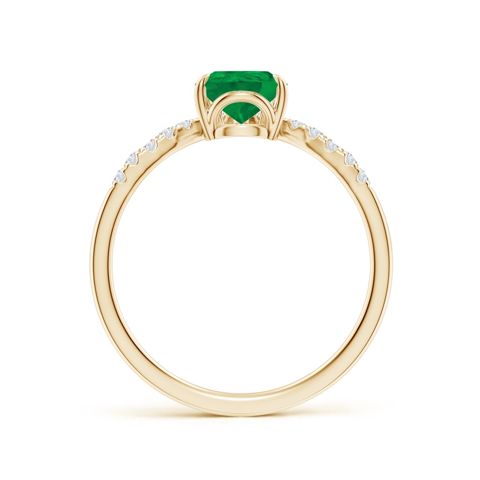8x6mm AA Pear Emerald and Diamond Chevron Engagement Ring in Yellow Gold side 199