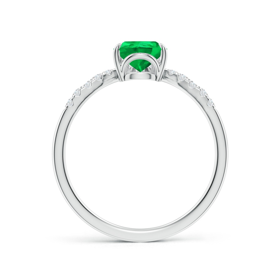 8x6mm AAA Pear Emerald and Diamond Chevron Engagement Ring in White Gold side 199