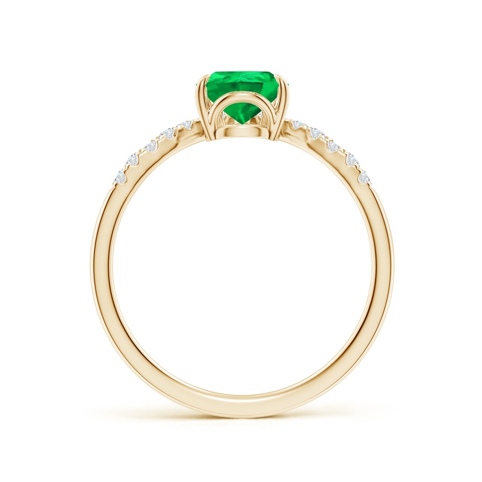 8x6mm AAA Pear Emerald and Diamond Chevron Engagement Ring in Yellow Gold side 199