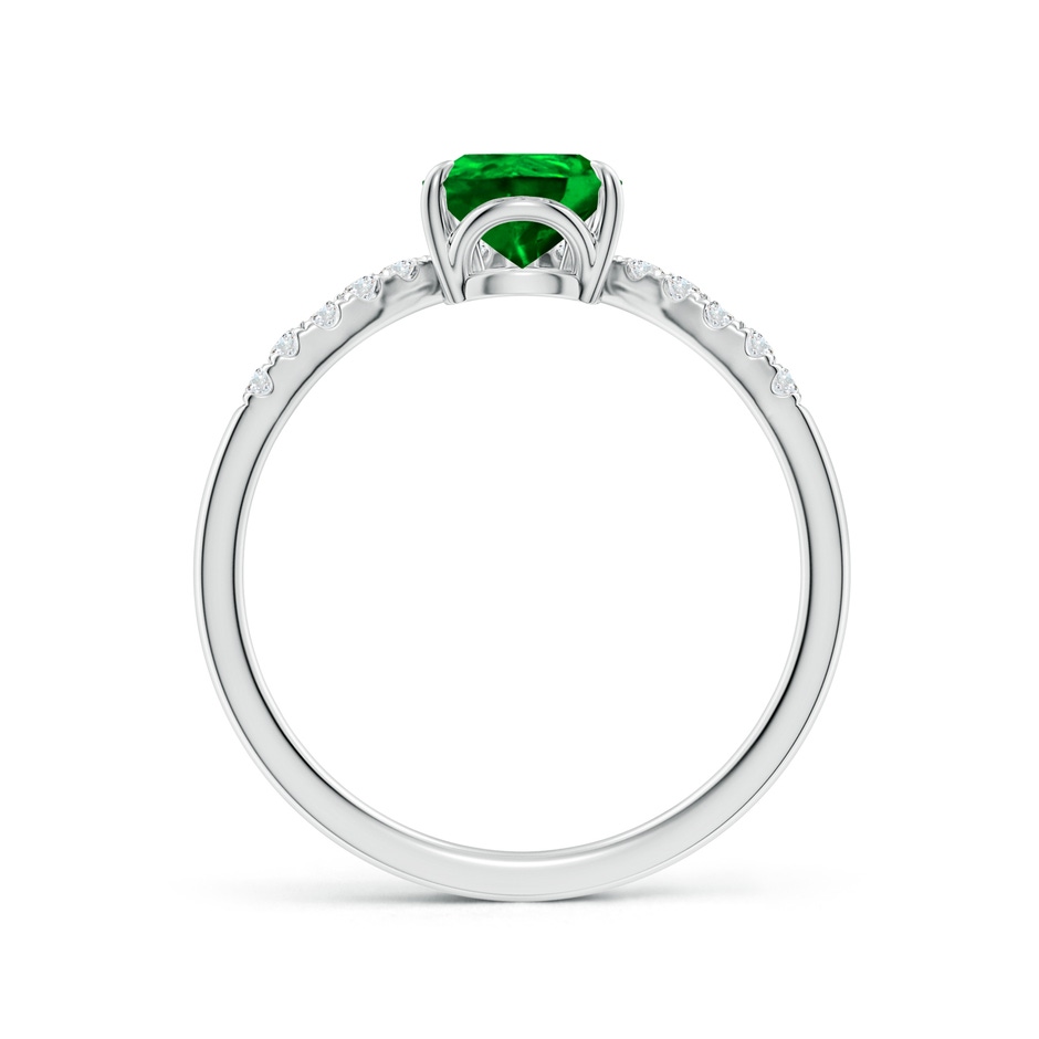 8x6mm AAAA Pear Emerald and Diamond Chevron Engagement Ring in P950 Platinum side 199