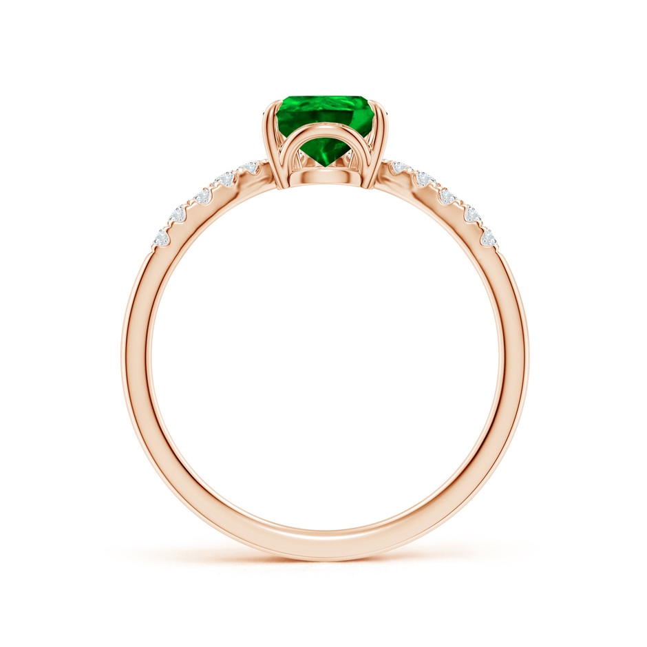 8x6mm AAAA Pear Emerald and Diamond Chevron Engagement Ring in Rose Gold side 199
