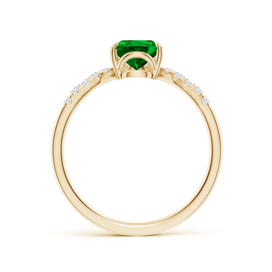 8x6mm AAAA Pear Emerald and Diamond Chevron Engagement Ring in Yellow Gold side 199