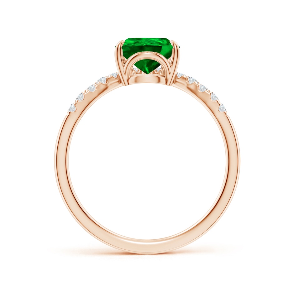 9x7mm AAAA Pear Emerald and Diamond Chevron Engagement Ring in Rose Gold side 199