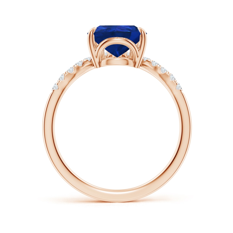 10x8mm AAA Pear Blue Sapphire and Diamond Chevron Engagement Ring in Rose Gold side 199