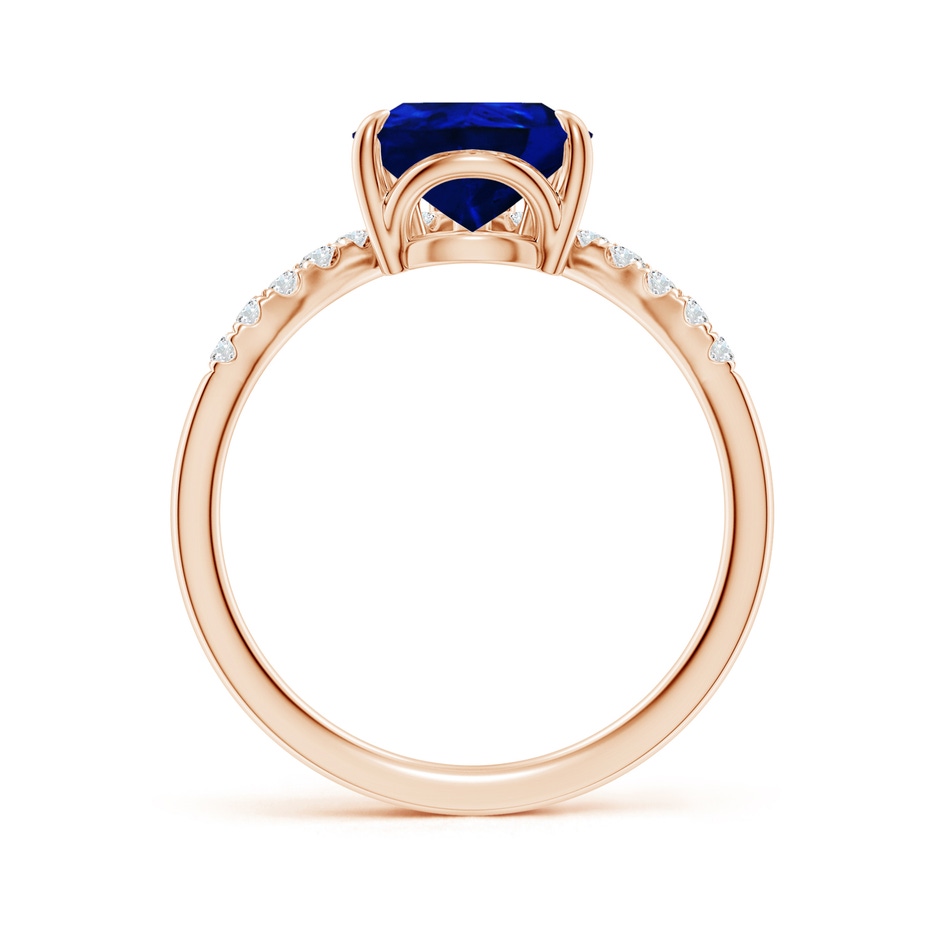 10x8mm Lab-Grown Pear Blue Sapphire and Diamond Chevron Engagement Ring in 18K Rose Gold side 199