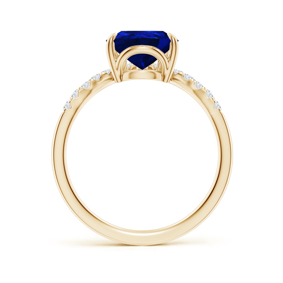 10x8mm Lab-Grown Pear Blue Sapphire and Diamond Chevron Engagement Ring in 18K Yellow Gold side 199