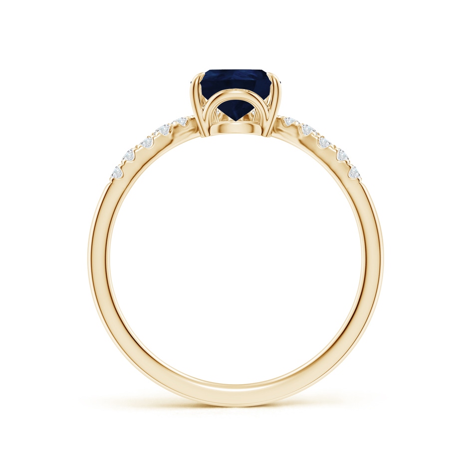 8x6mm A Pear Blue Sapphire and Diamond Chevron Engagement Ring in Yellow Gold side 199