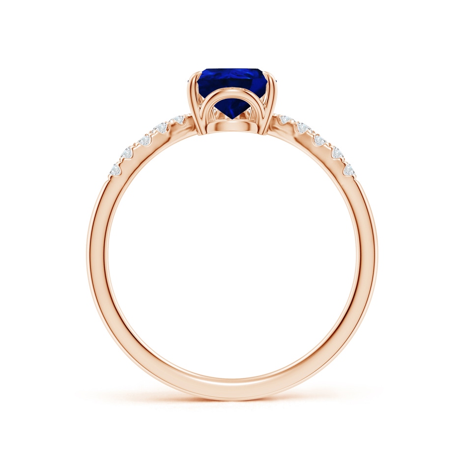 8x6mm AAAA Pear Blue Sapphire and Diamond Chevron Engagement Ring in Rose Gold side 199