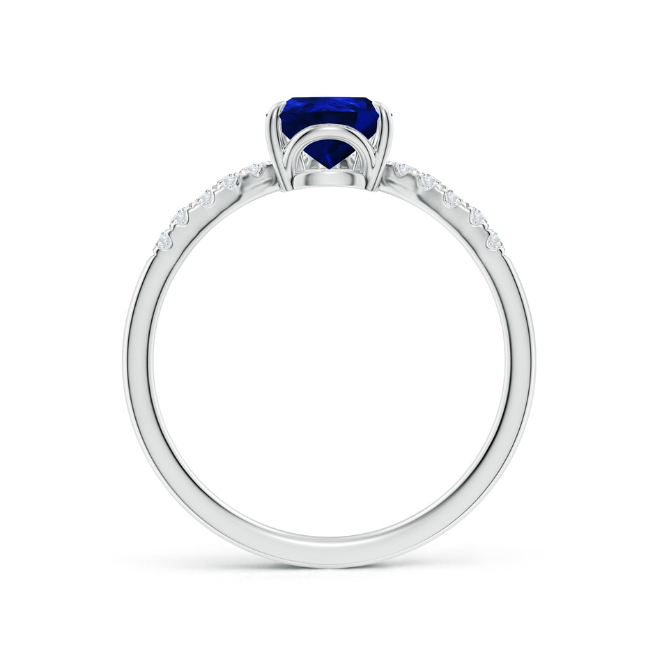 8x6mm AAAA Pear Blue Sapphire and Diamond Chevron Engagement Ring in White Gold side 199