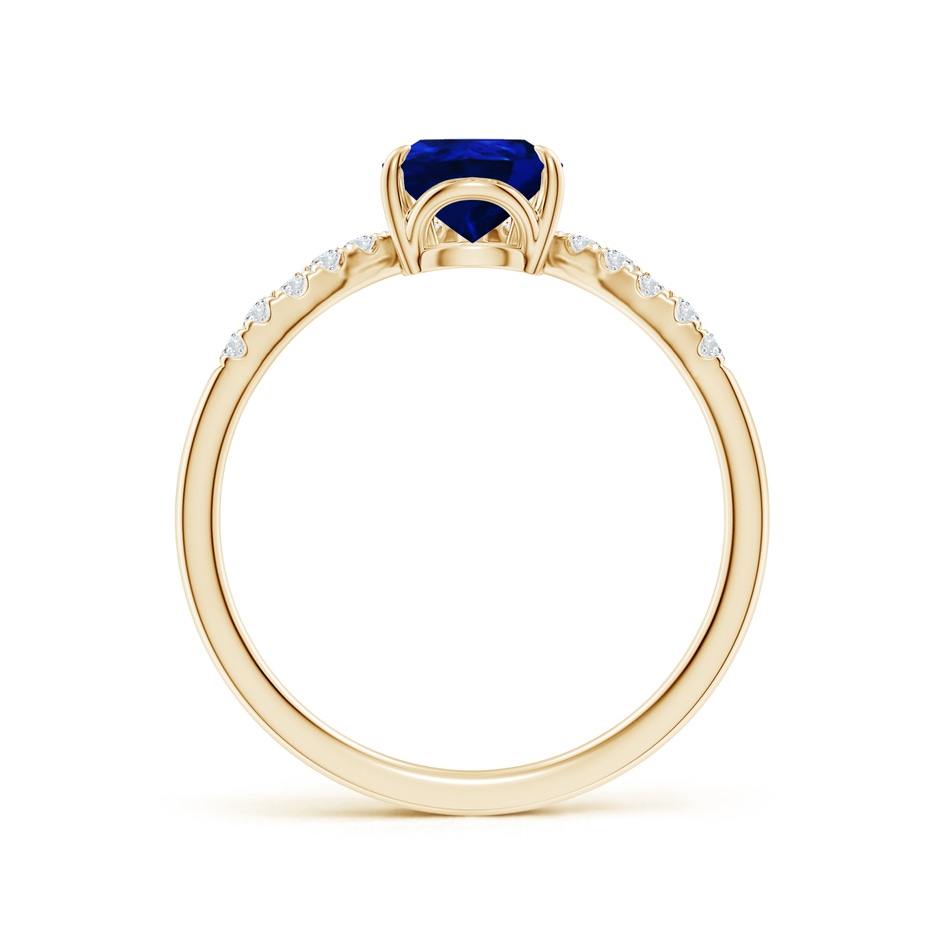 8x6mm AAAA Pear Blue Sapphire and Diamond Chevron Engagement Ring in Yellow Gold side 199