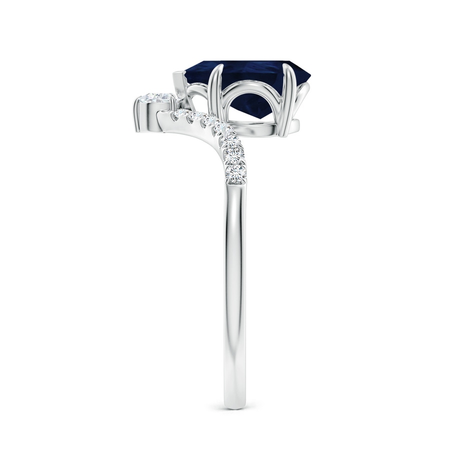 9x7mm A Pear Blue Sapphire and Diamond Chevron Engagement Ring in P950 Platinum side 299