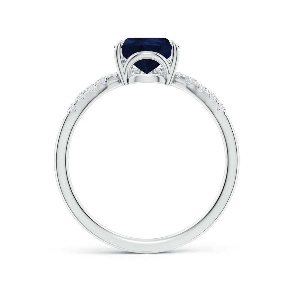 9x7mm A Pear Blue Sapphire and Diamond Chevron Engagement Ring in White Gold side 199