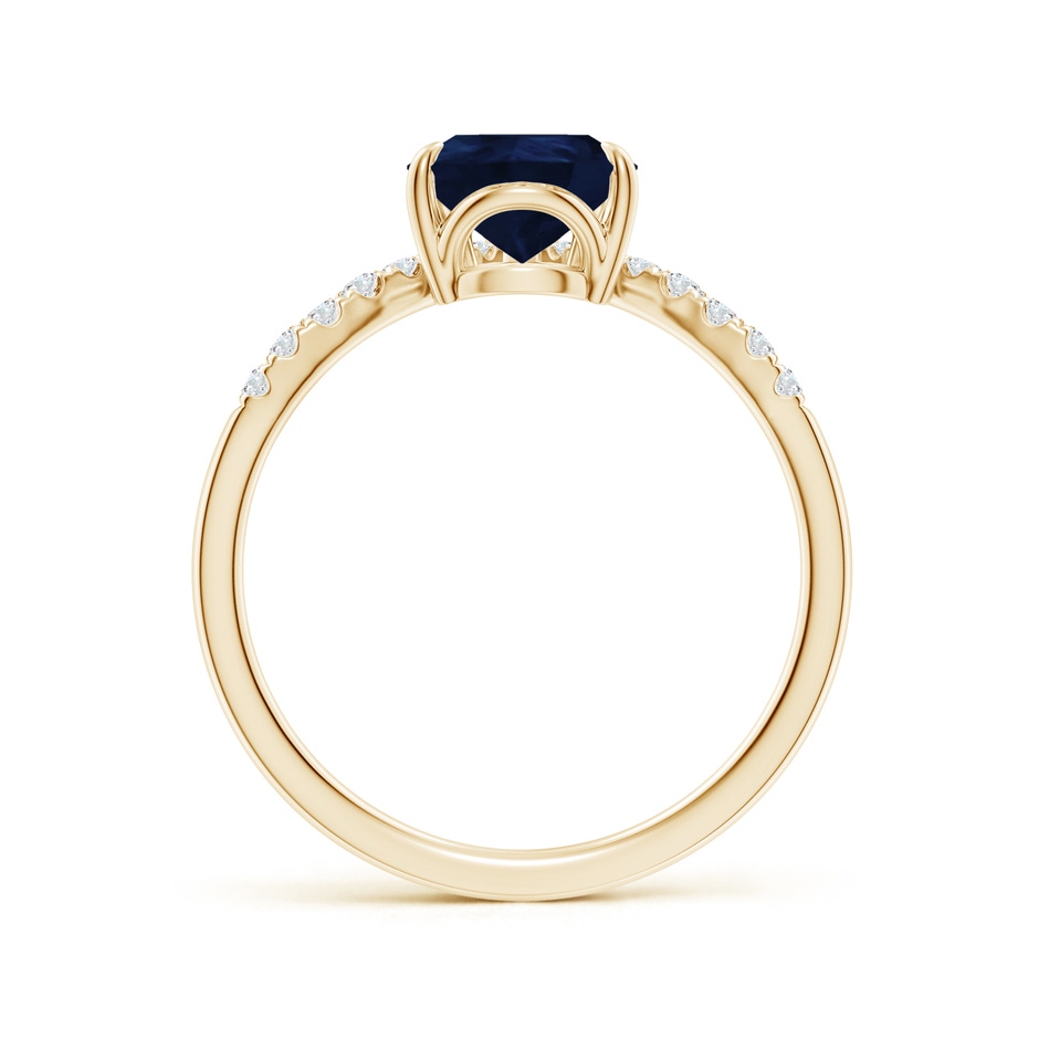 9x7mm A Pear Blue Sapphire and Diamond Chevron Engagement Ring in Yellow Gold side 199