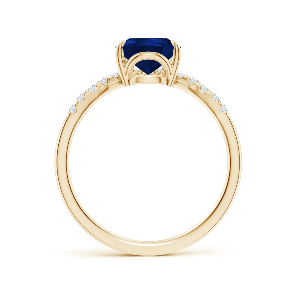 9x7mm AA Pear Blue Sapphire and Diamond Chevron Engagement Ring in 18K Yellow Gold side 199
