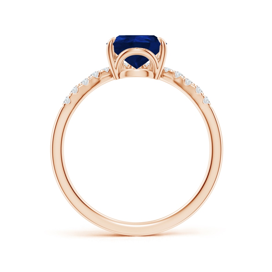 9x7mm AA Pear Blue Sapphire and Diamond Chevron Engagement Ring in Rose Gold side 199
