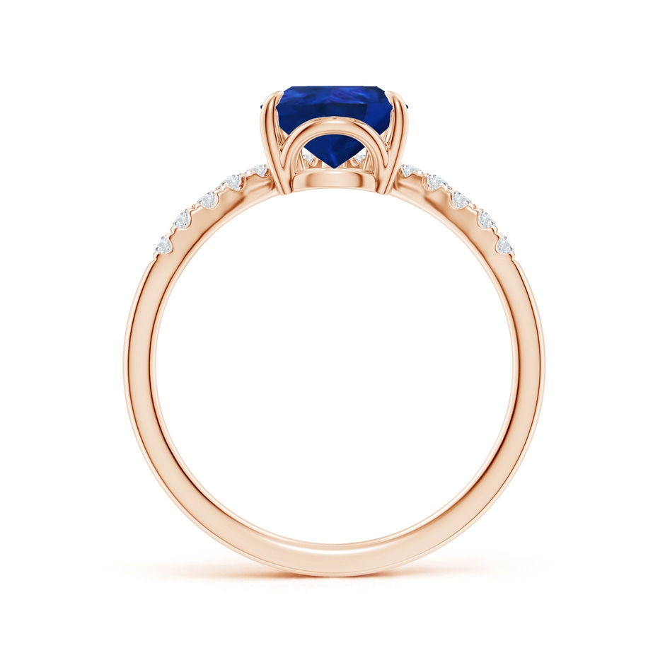 9x7mm AAA Pear Blue Sapphire and Diamond Chevron Engagement Ring in 18K Rose Gold side 199
