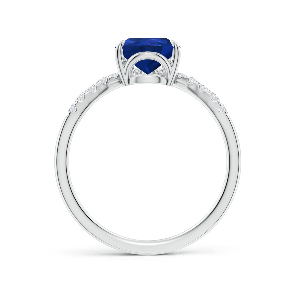 9x7mm AAA Pear Blue Sapphire and Diamond Chevron Engagement Ring in P950 Platinum side 199