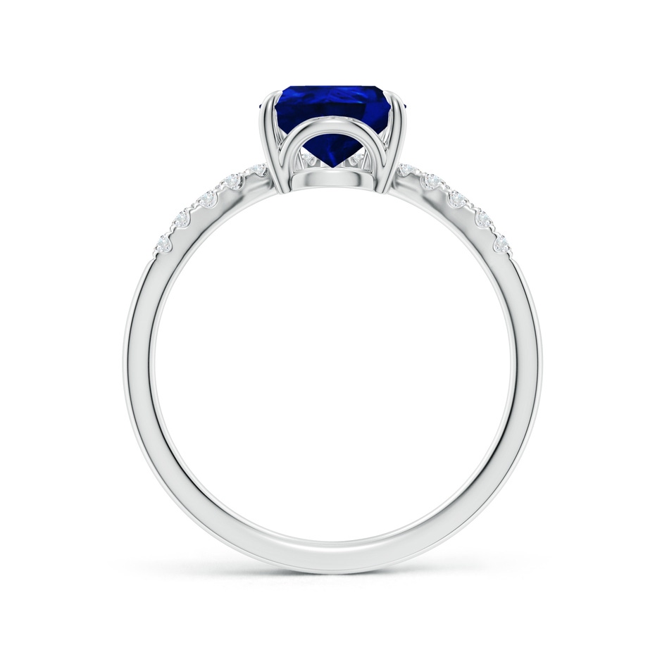 9x7mm AAAA Pear Blue Sapphire and Diamond Chevron Engagement Ring in P950 Platinum side 199
