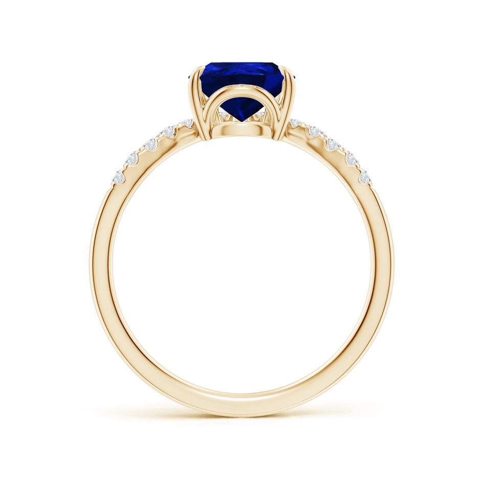 9x7mm AAAA Pear Blue Sapphire and Diamond Chevron Engagement Ring in Yellow Gold side 199