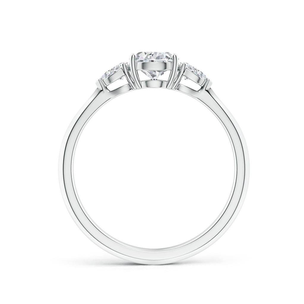 7x5mm HSI2 Pear shape Diamond Three Stone Engagement Ring in White Gold - side 199