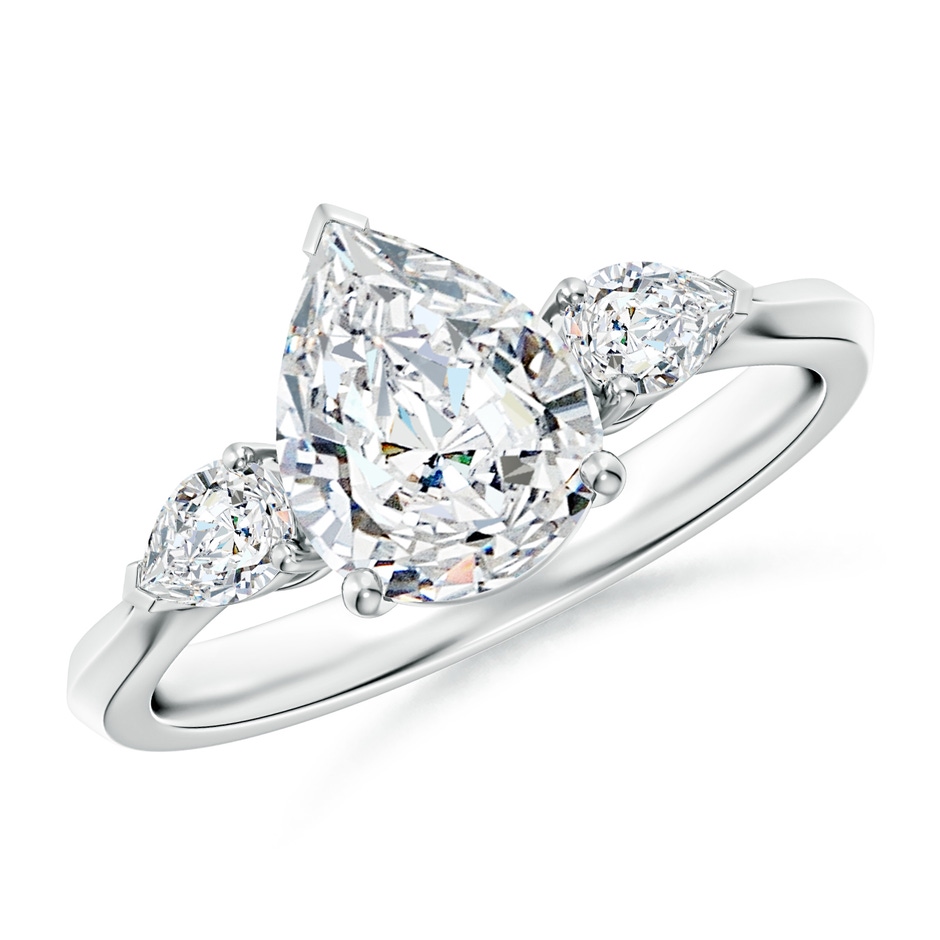 9x7mm GVS2 Pear shape Diamond Three Stone Engagement Ring in P950 Platinum 