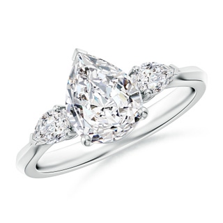 9x7mm HSI2 Pear shape Diamond Three Stone Engagement Ring in P950 Platinum