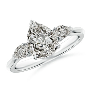 9x7mm KI3 Pear shape Diamond Three Stone Engagement Ring in P950 Platinum