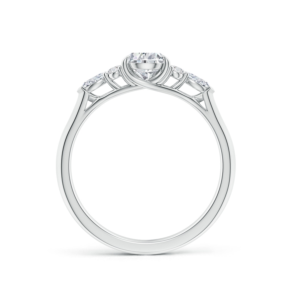 7x5mm HSI2 Pear Shape Diamond Side Stone Engagement Ring with Diamonds in White Gold - side 199