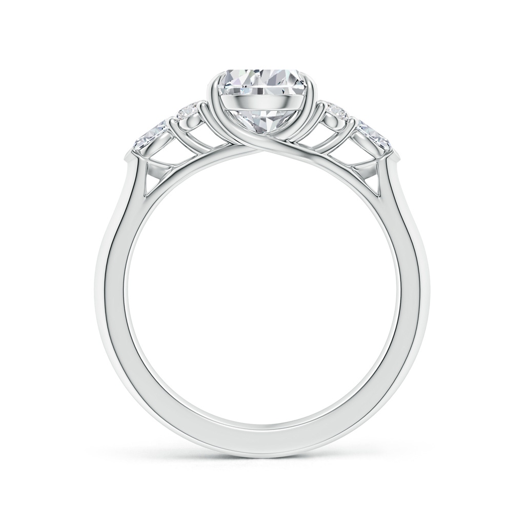 9x7mm HSI2 Pear Shape Diamond Side Stone Engagement Ring with Diamonds in White Gold - side 199